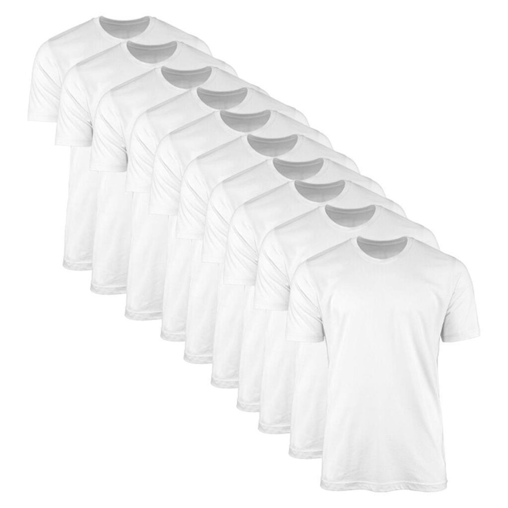 Kit 10 Camisetas Masculina Lisa Básica 100% Algodão