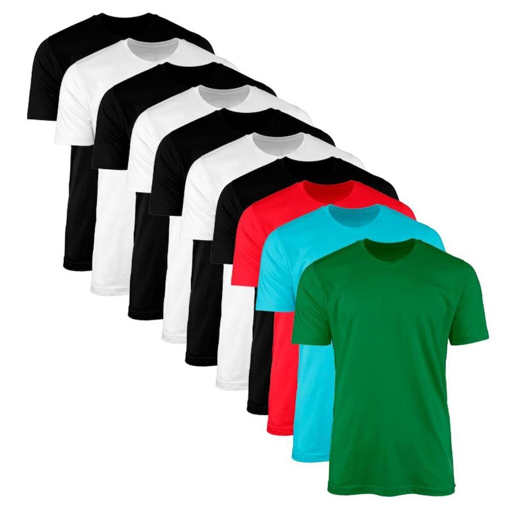 Kit 10 Camisetas Masculina Lisa Básica 100% Algodão