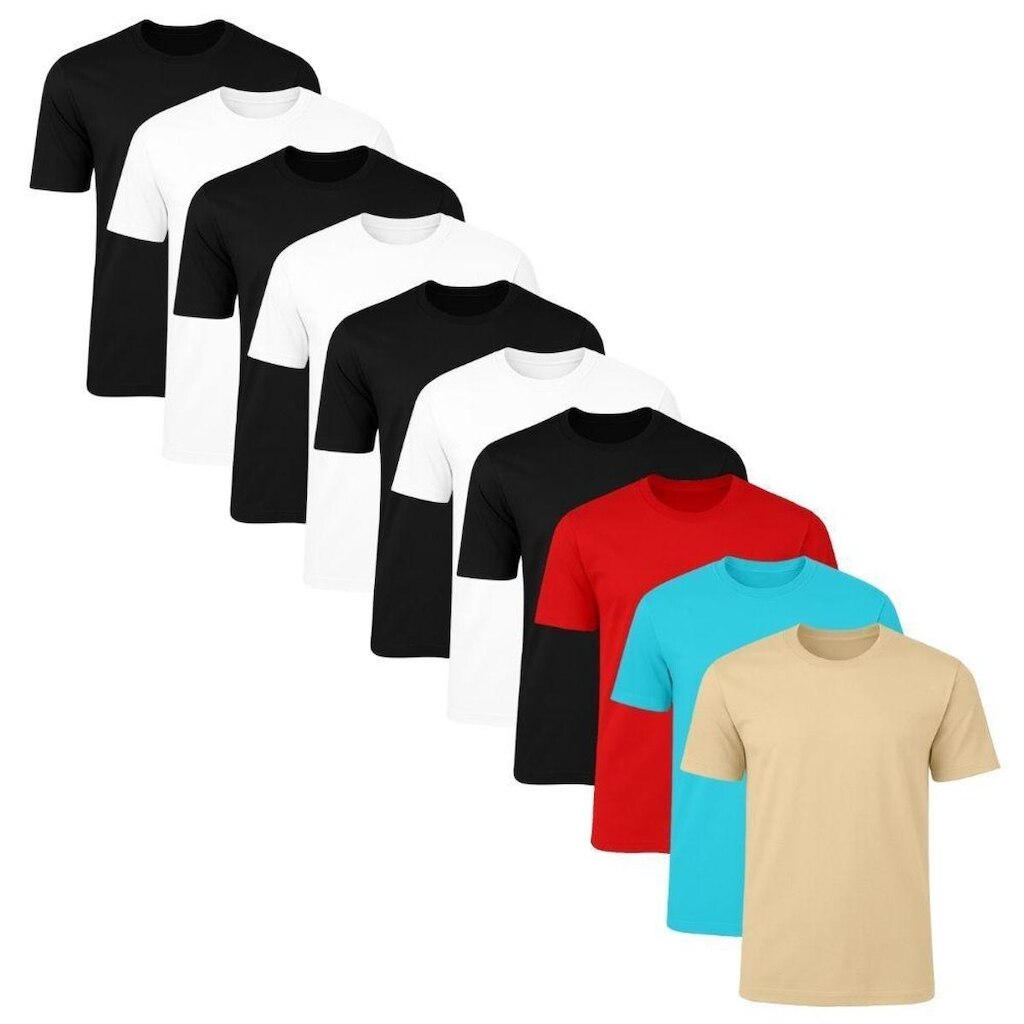 Kit 10 Camisetas Masculina Lisa Básica 100% Algodão