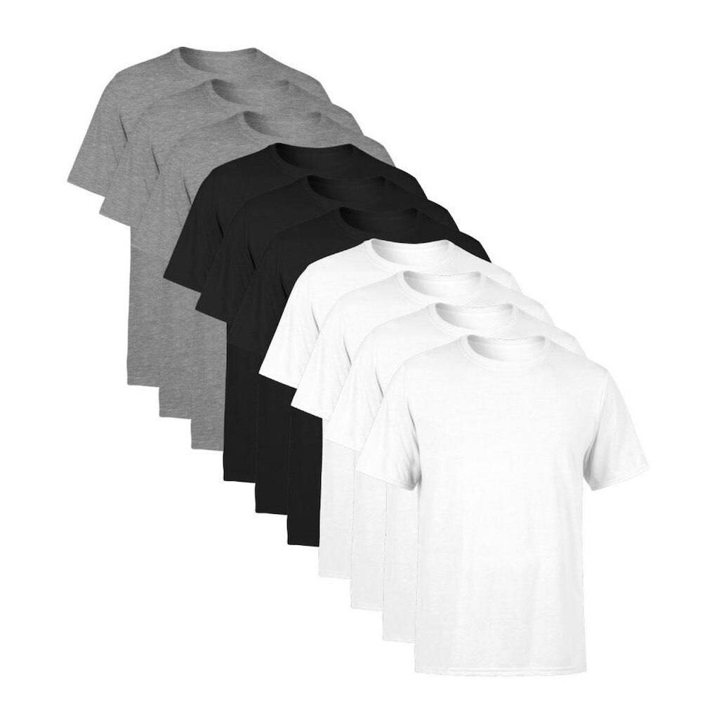 Kit 10 Camisetas Masculina Lisa Premium 100% Algodão