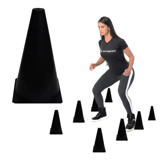 Kit 10 Cones Lisos Preto Para Treino de Agilidade Futebol Ao Ar Livre - Preto Menor preço em Kit 10 Cones Lisos Preto Para Treino de Agilidade Futebol Ao Ar Livre - Preto