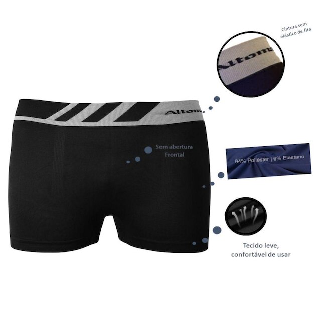 Kit 10 Cueca Box Boxer Sem Costura Sortidas
