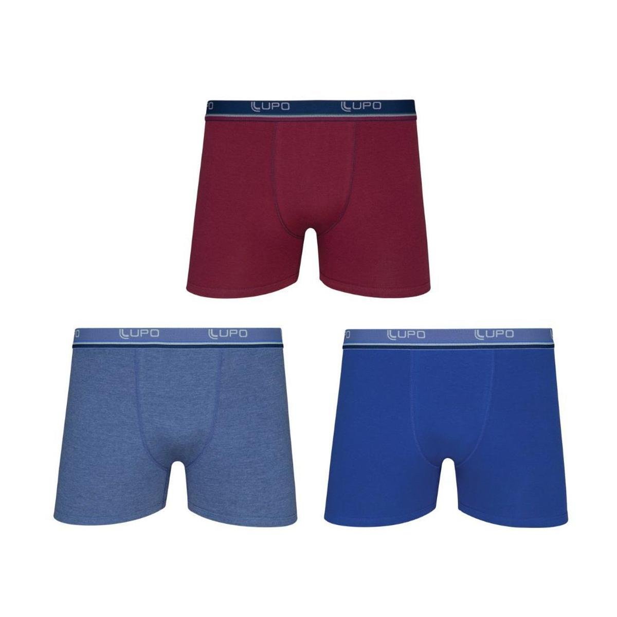 Menor preço em Kit 10 Cueca Boxer Masculina Algodão Elastano Cotton Lupo
