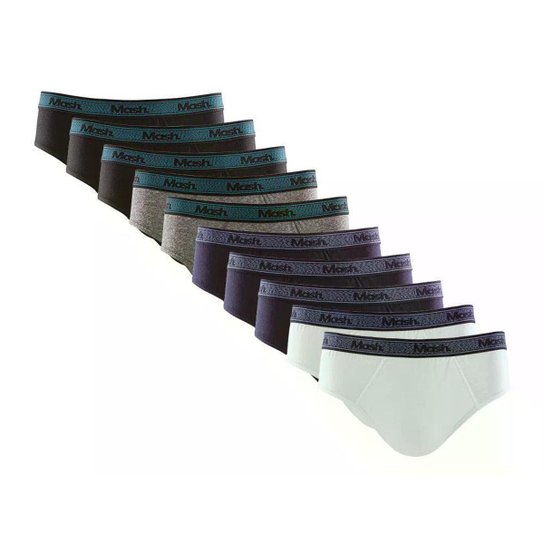 Kit 10 Cueca Mash Slip Algodão Elástico Binado Confortável - Preto+Areia é boa?