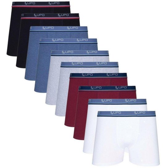 Kit 10 Cuecas Box Lupo Algodão Boxer Masculina Adulto Cotton Preto/ Branco/ Azul/ Marsala/ Mescla M - Preto+Cinza é ruim? Kit 10 Cuecas Box Lupo Algodão Boxer Masculina Adulto Cotton Preto/ Branco/ Azul/ Marsala/ Mescla M - Preto+Cinza é boa?
