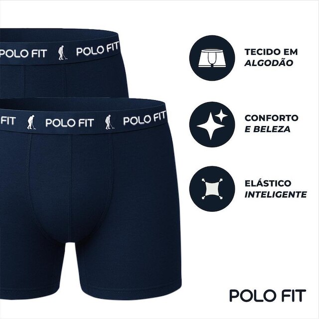 Kit 10 Cuecas Boxer Box  Algodão Polo Fit