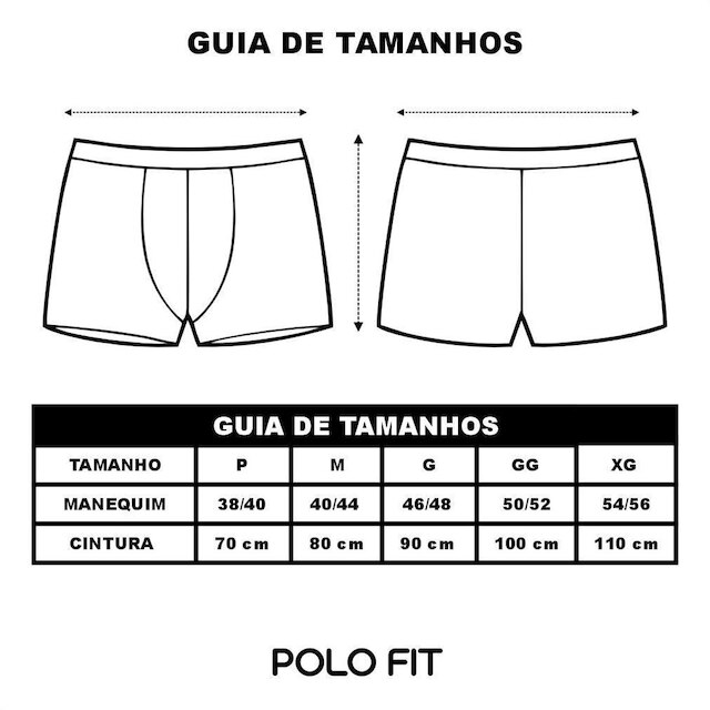 Kit 10 Cuecas Boxer Box Algodão Polo Fit
