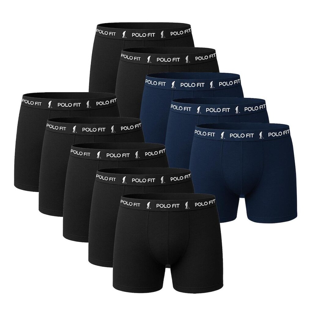Kit 10 Cuecas Boxer Box  Algodão Polo Fit