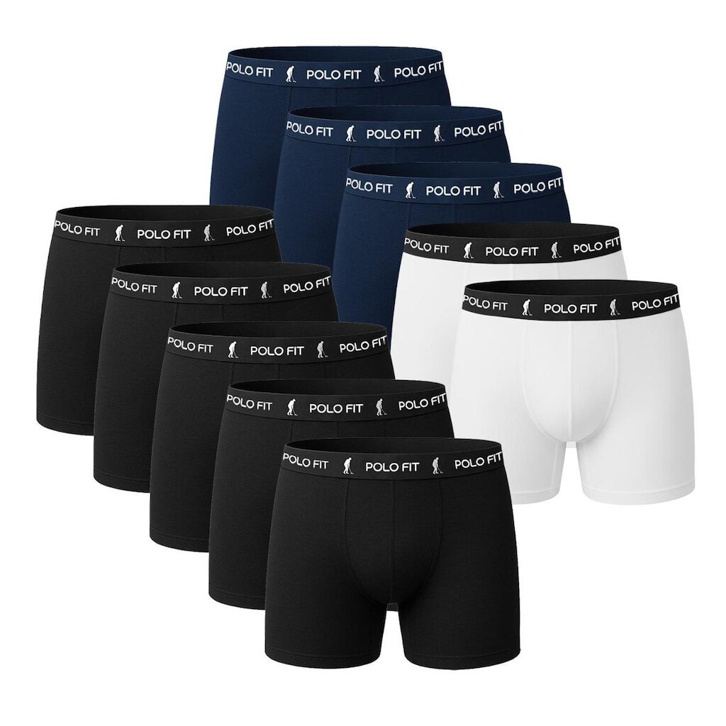 Kit 10 Cuecas Boxer Box  Algodão Polo Fit