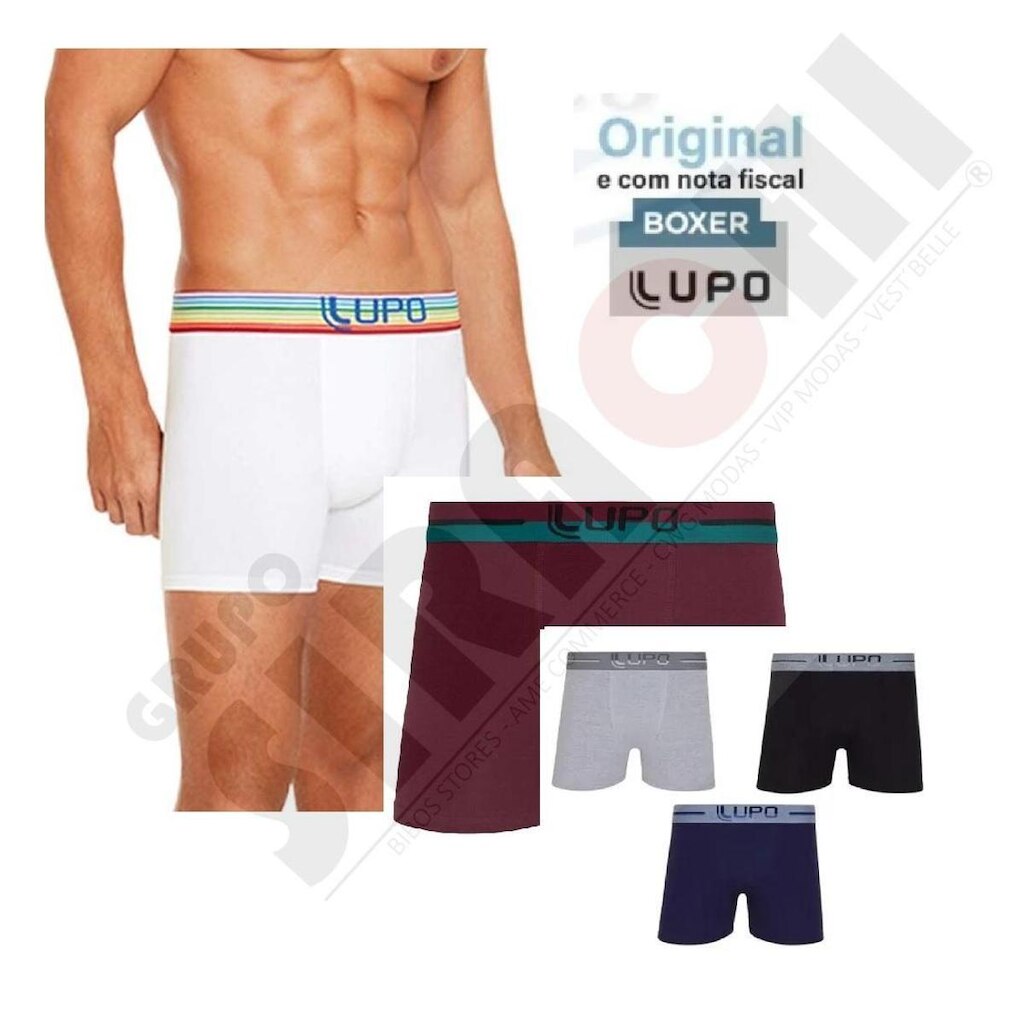 KIT 10 CUECAS BOXER LUPO ALGODÃO COTTON CONFORT LUPO 784