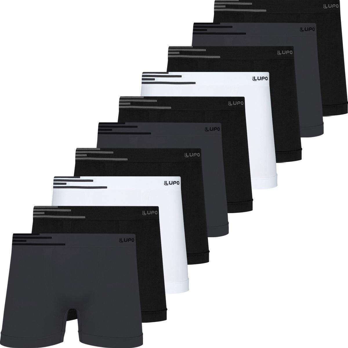 Kit 10 Cuecas Boxer Lupo Original Box Masculino Cueca Poliamida Sem Costura Atacado Adulto Menor preço em Kit 10 Cuecas Boxer Lupo Original Box Masculino Cueca Poliamida Sem Costura Atacado Adulto