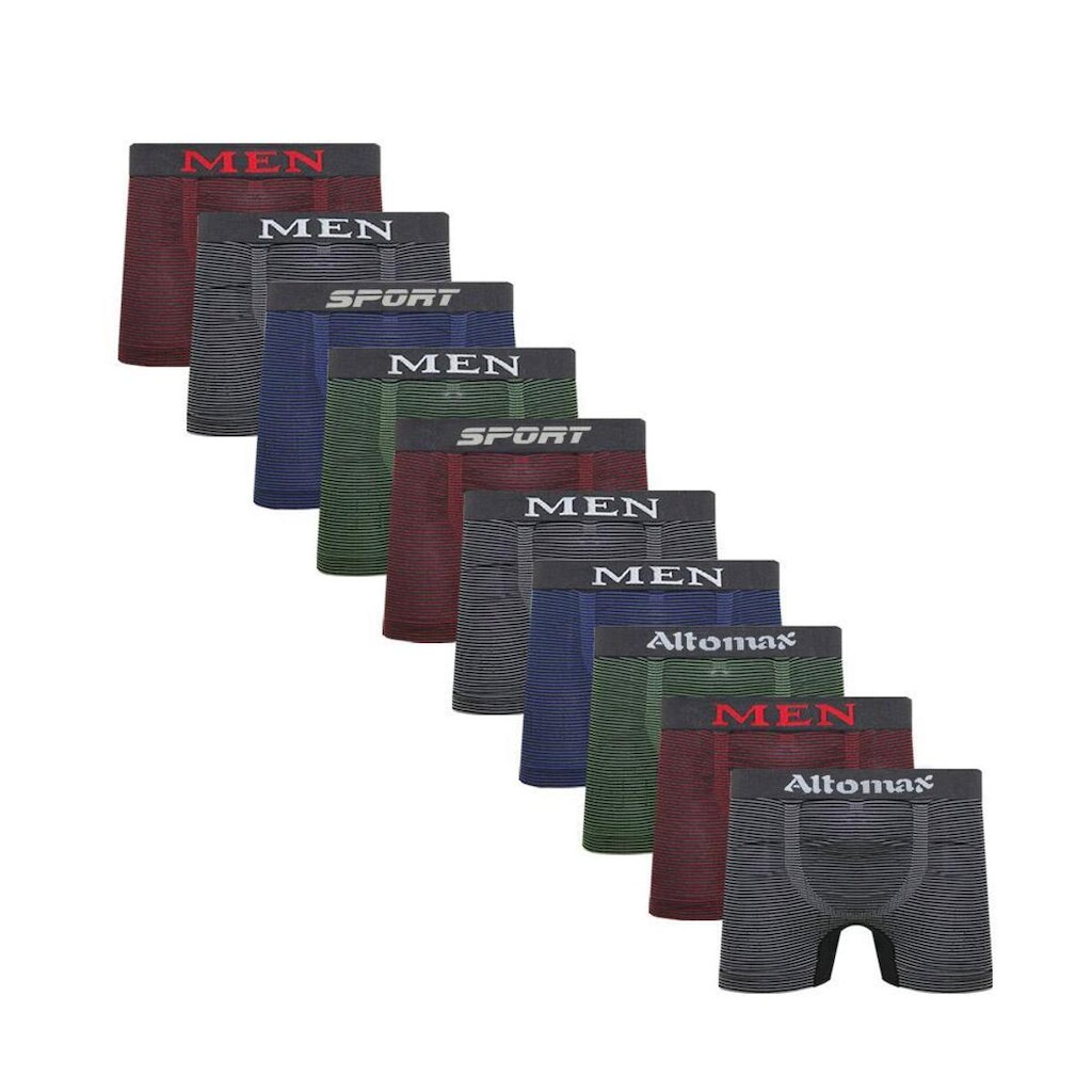 Kit 10 Cuecas Boxer Microfibra Sem Costura Box MEN