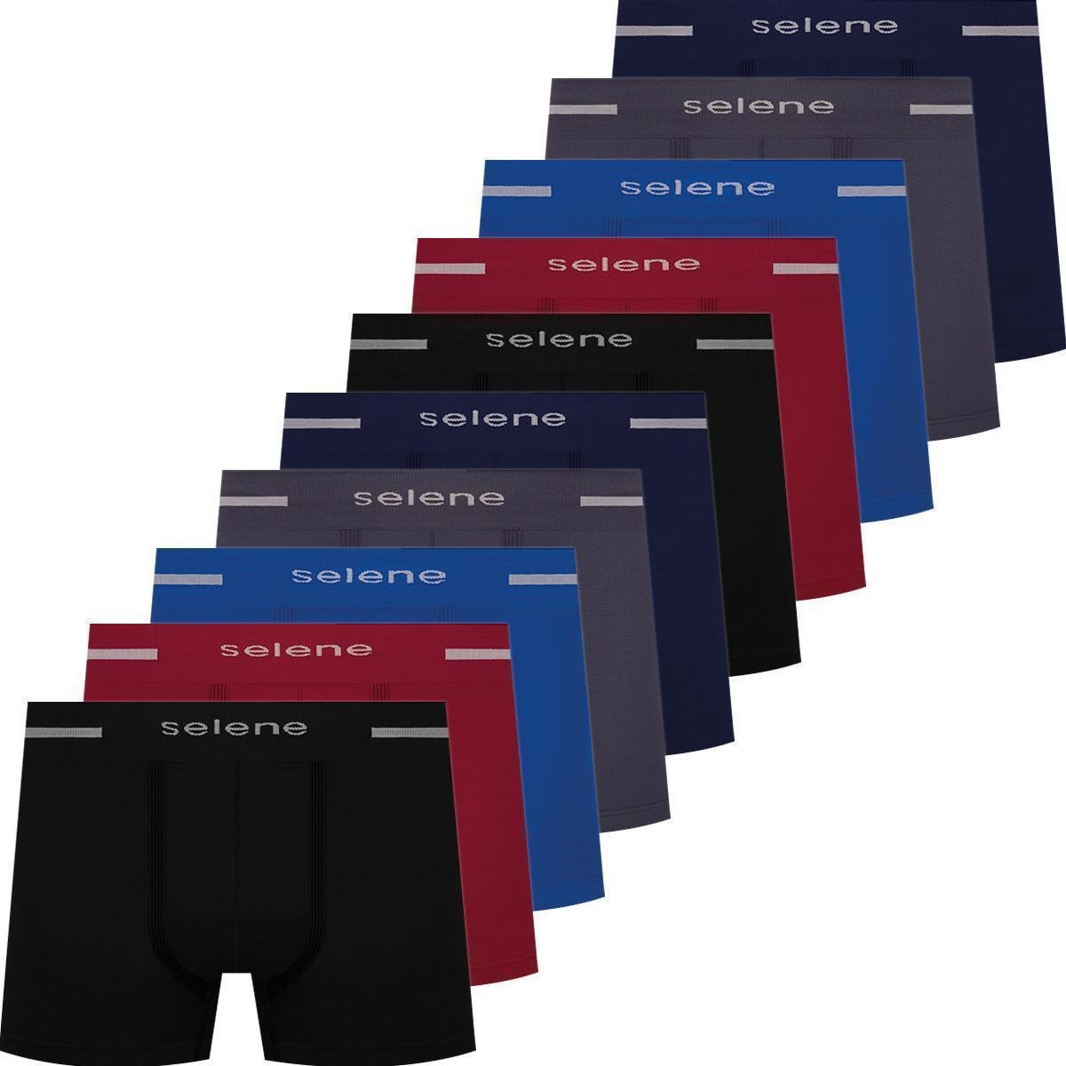 Kit 10 Cuecas Boxer Selene Masculina Cueca Microfibra Box Sem Costura Atacado Original Menor preço em Kit 10 Cuecas Boxer Selene Masculina Cueca Microfibra Box Sem Costura Atacado Original