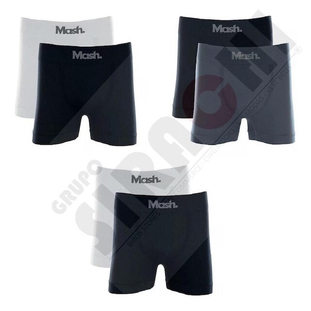 KIT 10 CUECAS BOXER SEM COSTURA MICROFIBRA MASH 711.01
