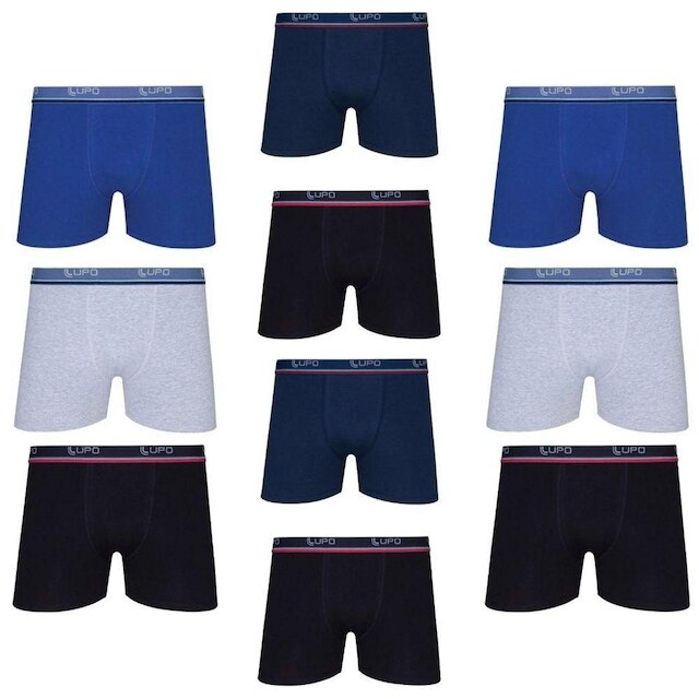 Kit 10 Cuecas Boxer Tradicional Lupo Em Algodão Cotton - Cinza+Azul é boa?
