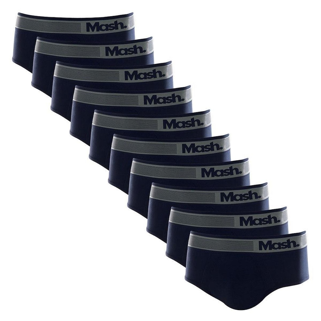 Kit 10 cuecas slip mash microfibra sem costura 713.02