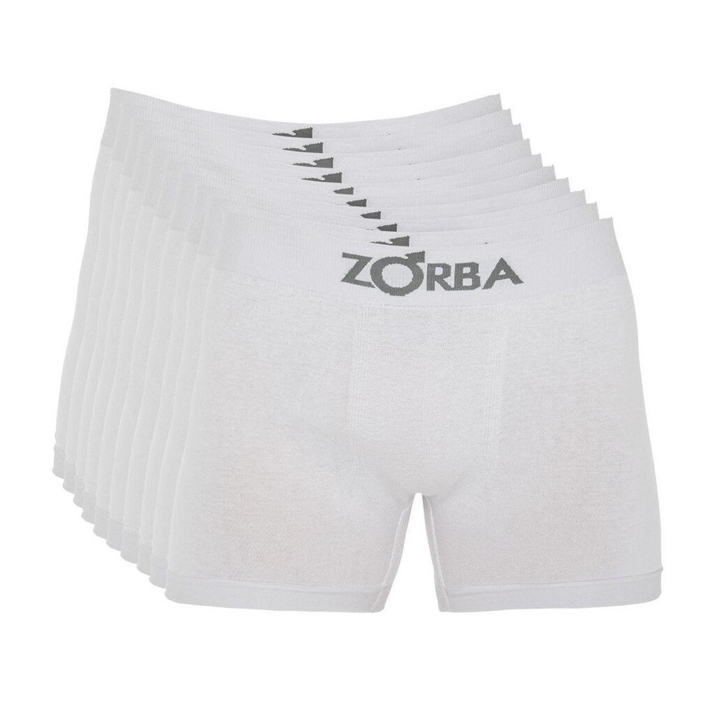 Kit 10 Cuecas Zorba Boxer sem Costura Algodão 781 Branco - G