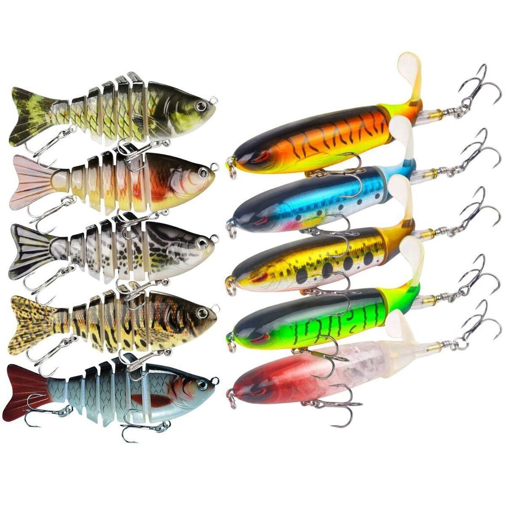 Kit 10 Iscas Artificiais modelo Hélice whopper e 6 sessões