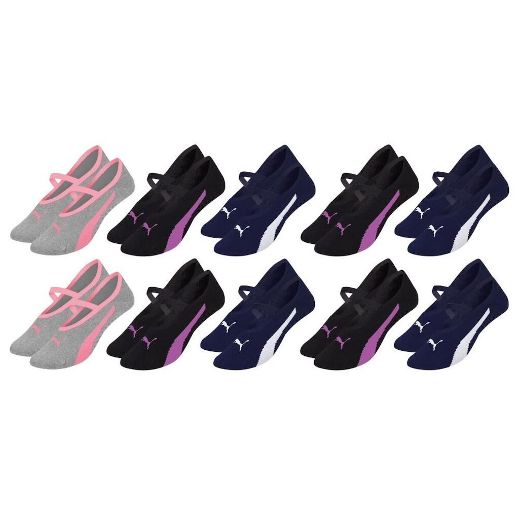 Kit 10 Meias Sapatilha Feminina Puma Pilates De Algodão