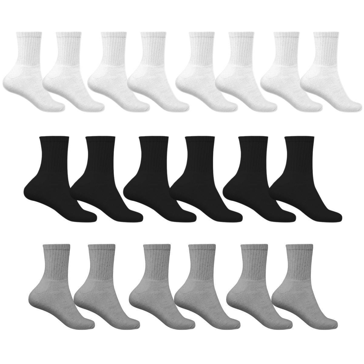 Kit 10 Pares de Meia Adulto Masculina Esportiva Cano Alto Algodão Sport Menor preço em Kit 10 Pares de Meia Adulto Masculina Esportiva Cano Alto Algodão Sport