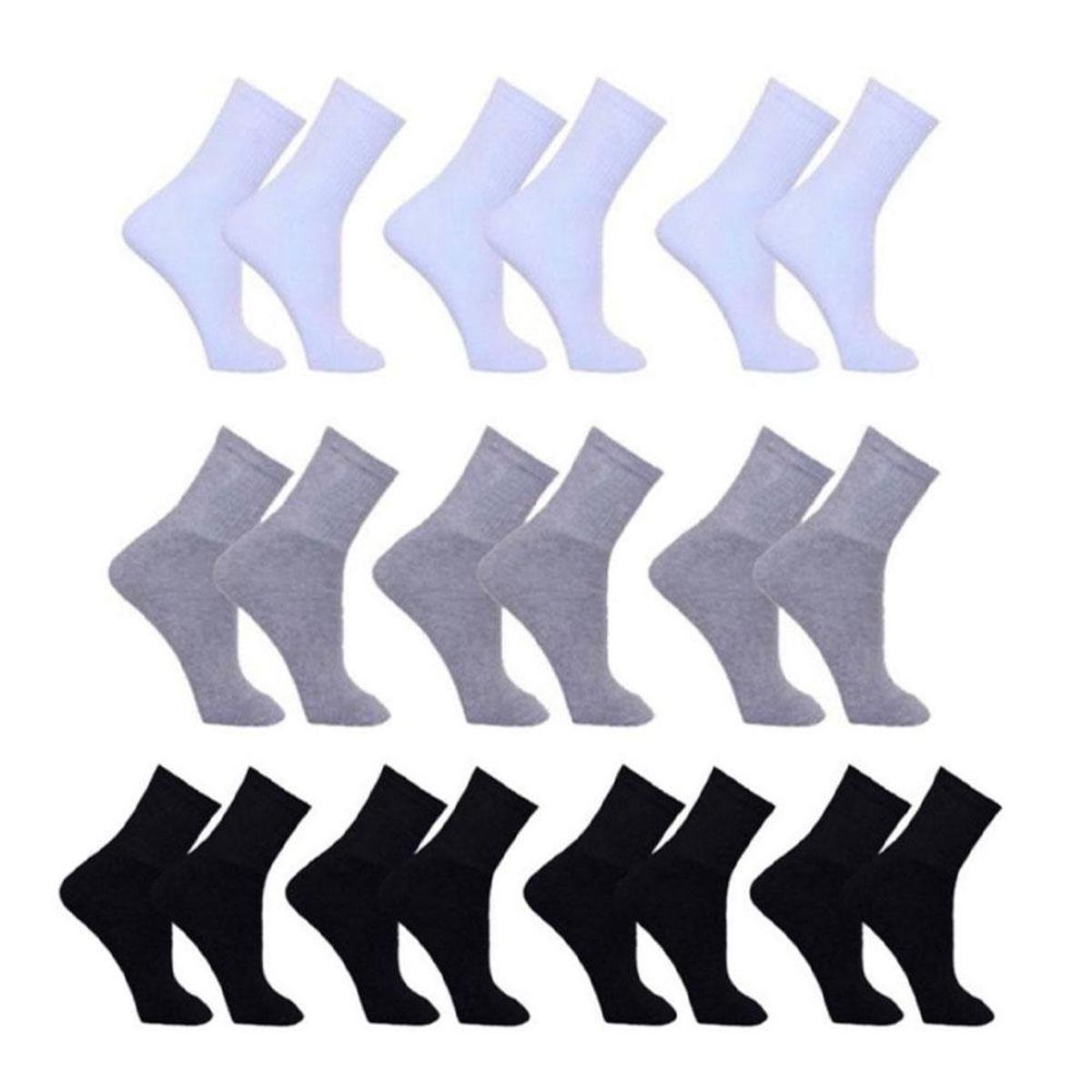 Kit 10 Pares de Meias Masculina Sport Cano Médio Menor preço em Kit 10 Pares de Meias Masculina Sport Cano Médio