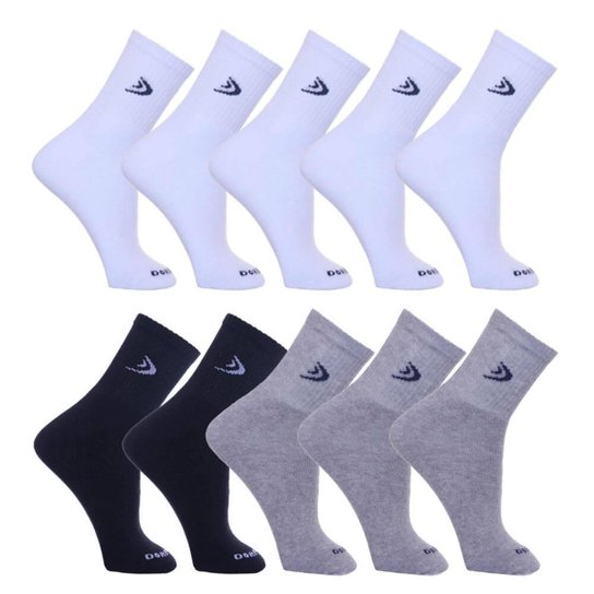 Kit 10 Pares Meia Cano Longo Dorbe - Branco+Cinza é ruim? Kit 10 Pares Meia Cano Longo Dorbe - Branco+Cinza é boa?