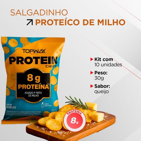 Kit 10 Salgadinho Snack Chips Queijo Com Proteína Topway 30G