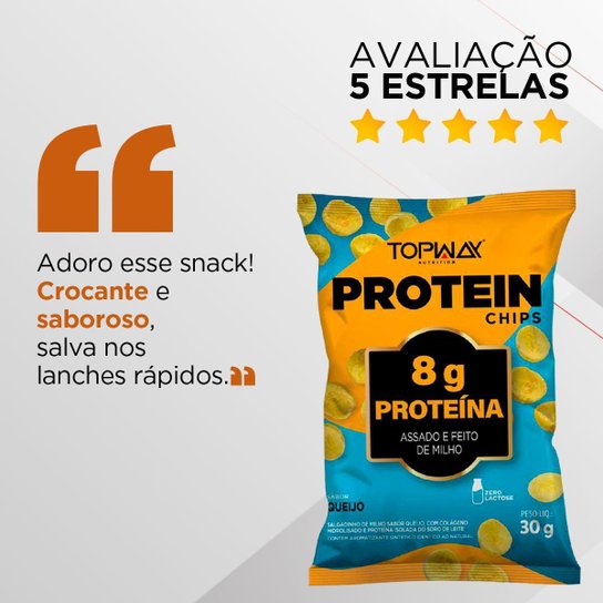 Kit 10 Salgadinho Snack Chips Queijo Com Proteína Topway 30G