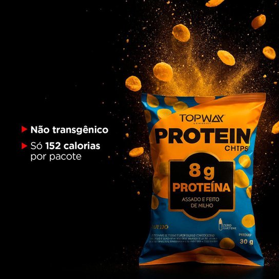 Kit 10 Salgadinho Snack Chips Queijo Com Proteína Topway 30G