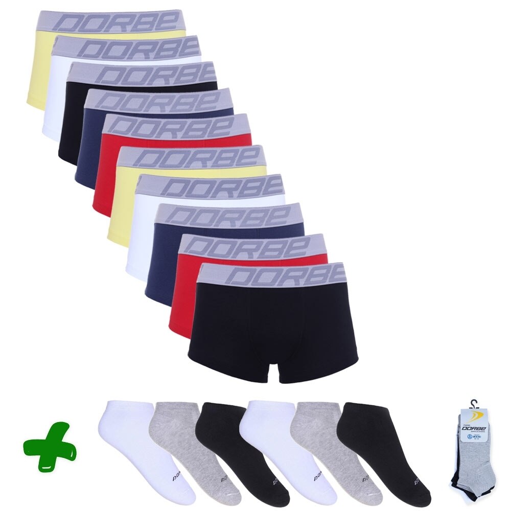 Kit 10 Sungões Dorbe + 6 Pares de Meia Soquete