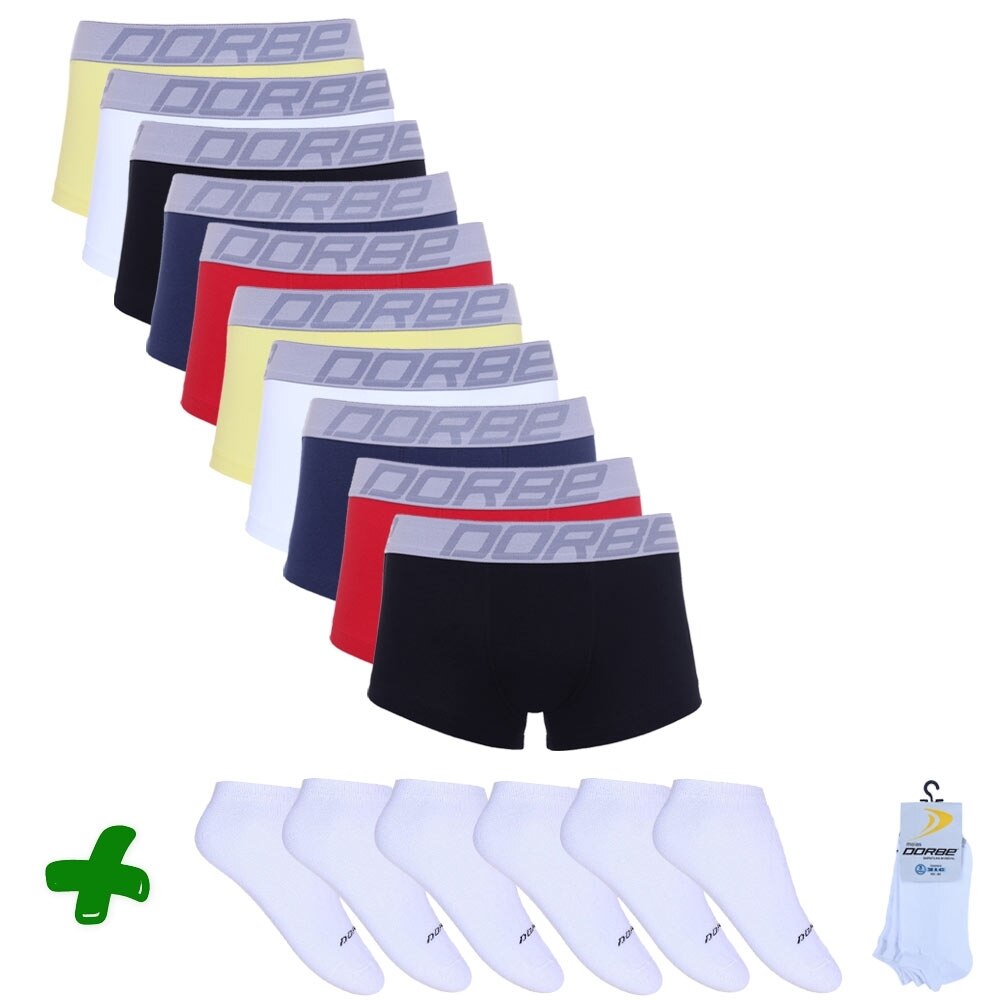 Kit 10 Sungões Dorbe + 6 Pares de Meia Soquete