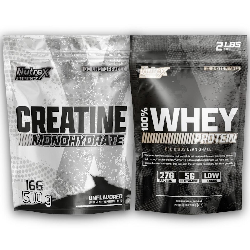 Kit 100% Whey 900g + Creatina Monohydrate Pura 500g - Nutrex Research