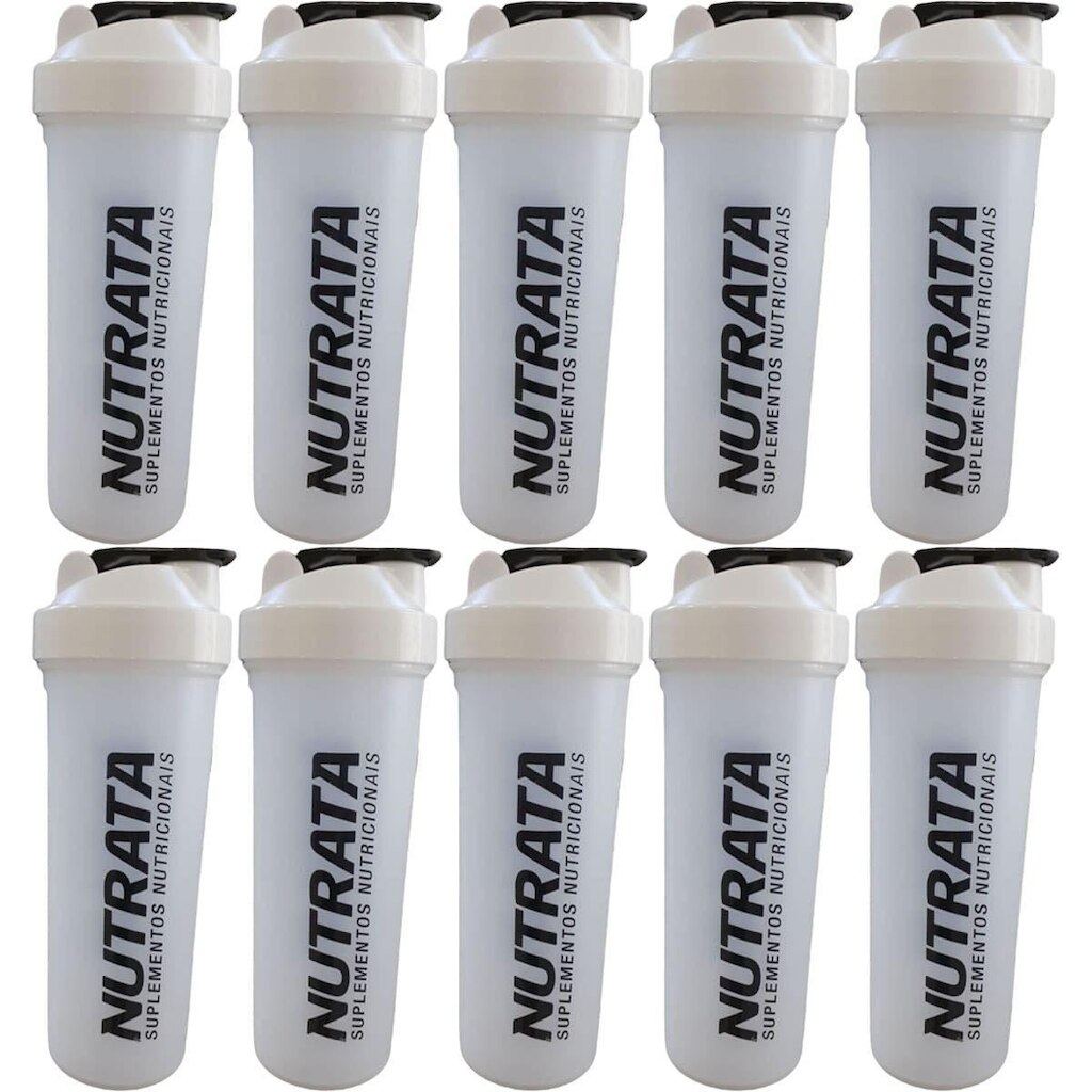 Kit 10X Coqueteleira - 600ml Transparente - Nutrata