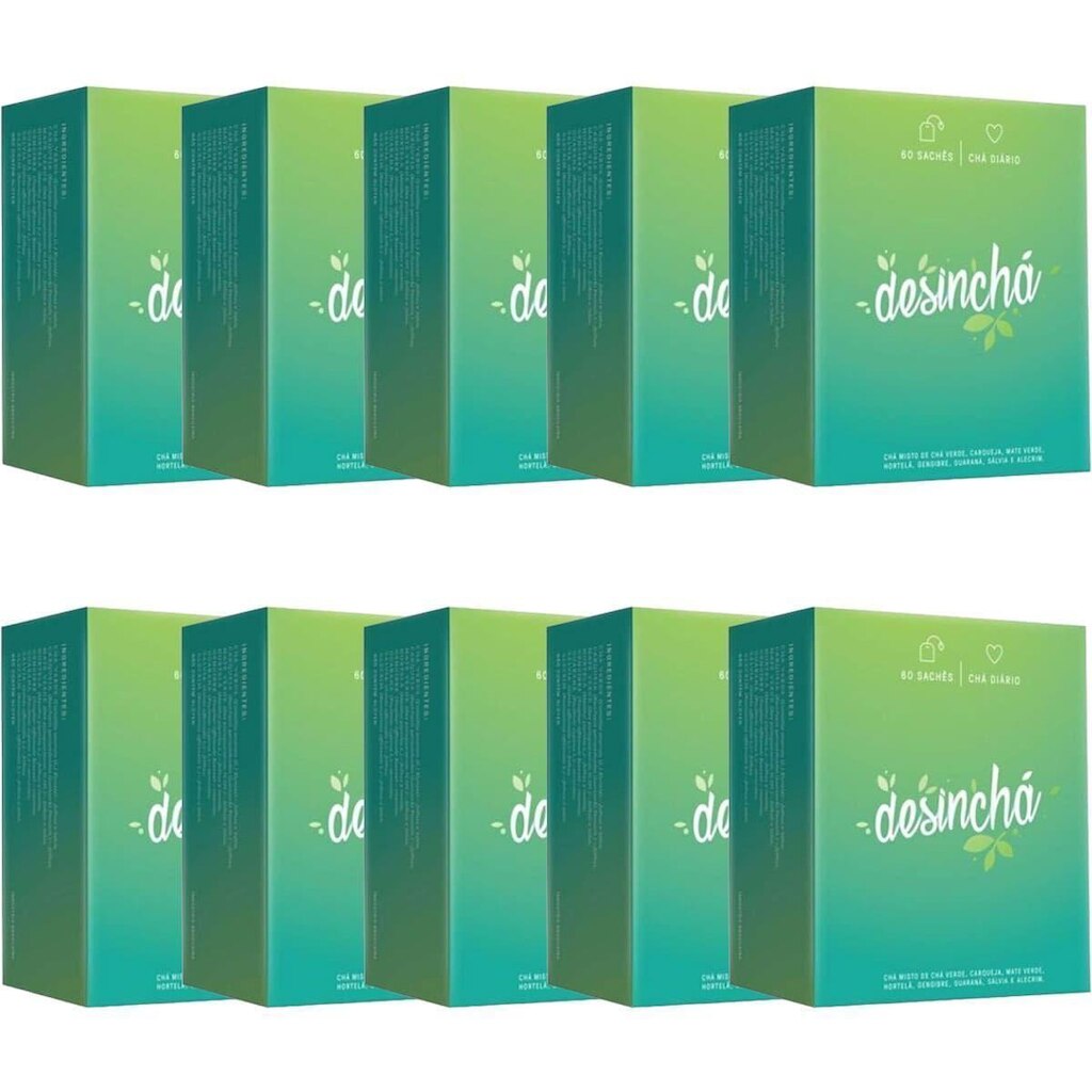 Kit 10X Desinchá - 60 Sachês - Desinchá