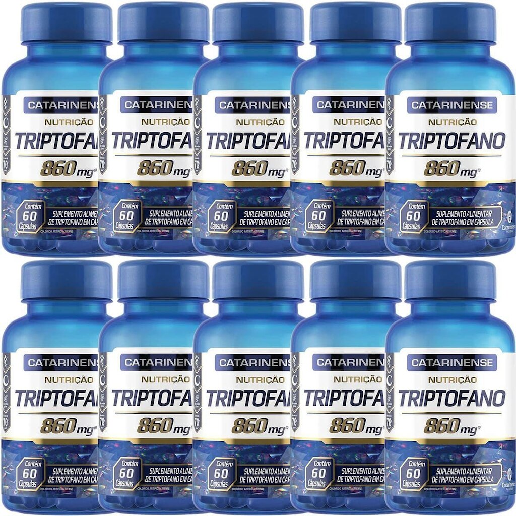 Kit 10X Triptofano - 60 Cápsulas - Catarinense Nutrição