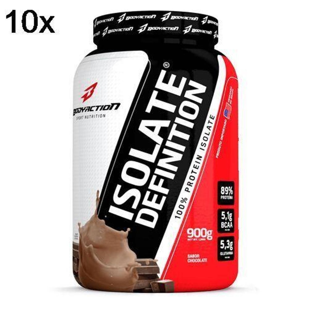 Kit 10X Whey Isolate Definition BodyAction - 900g