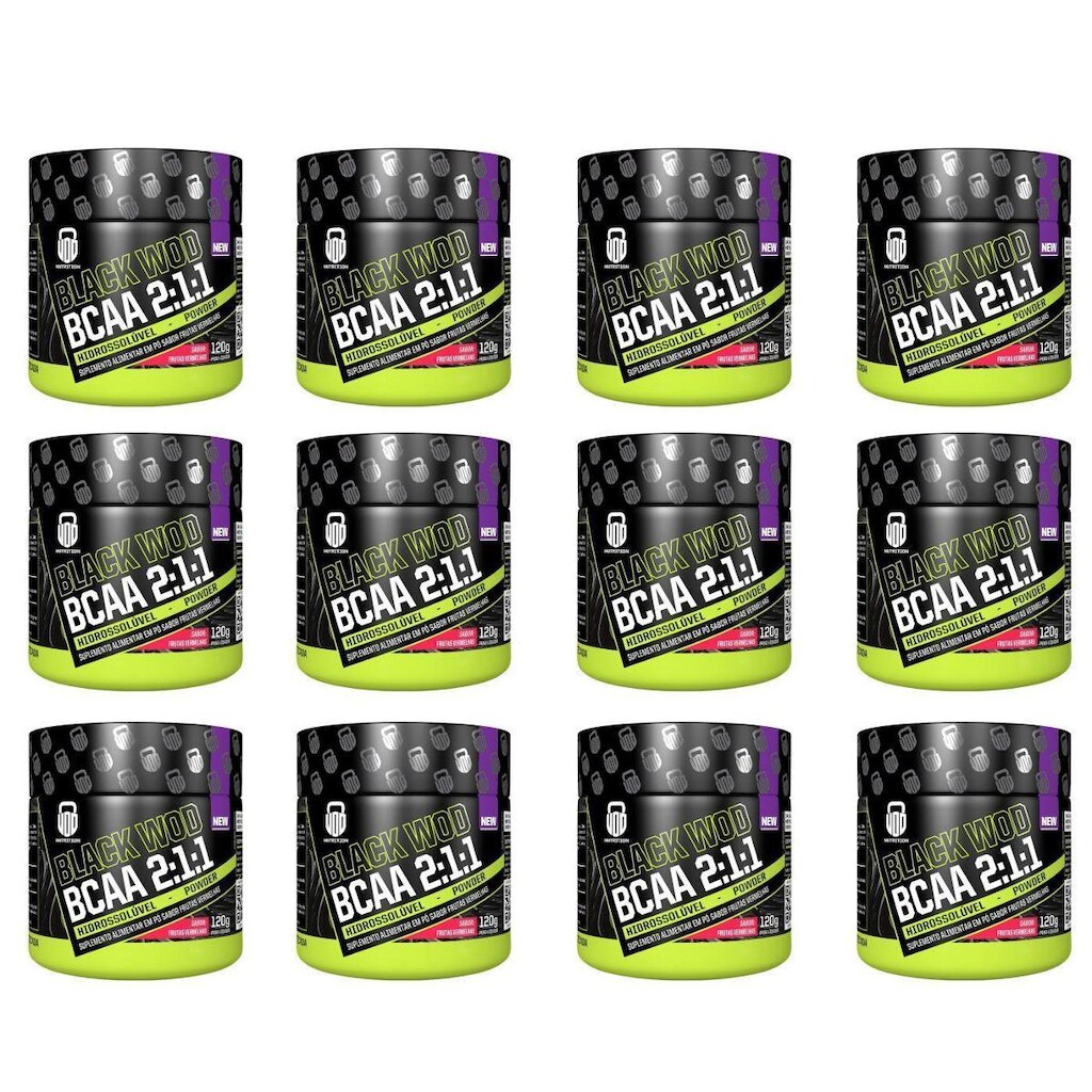 Kit 12 BCAA 2:1:1 Powder Wod Nutrition