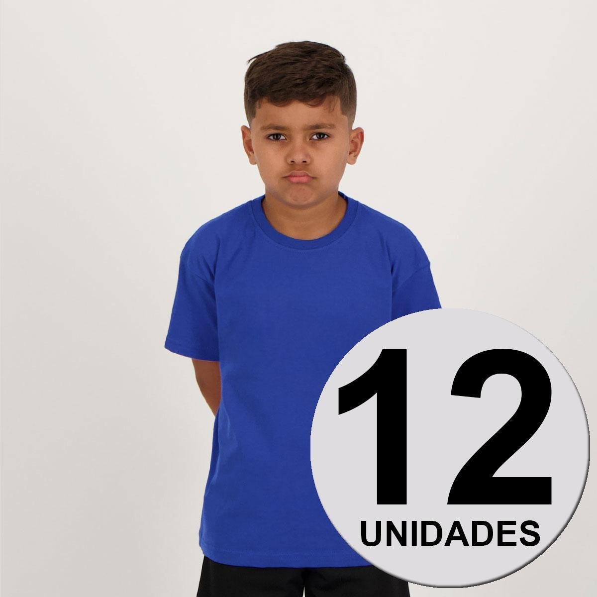 Kit 12 Camisetas Dras Basica Juvenil Royal