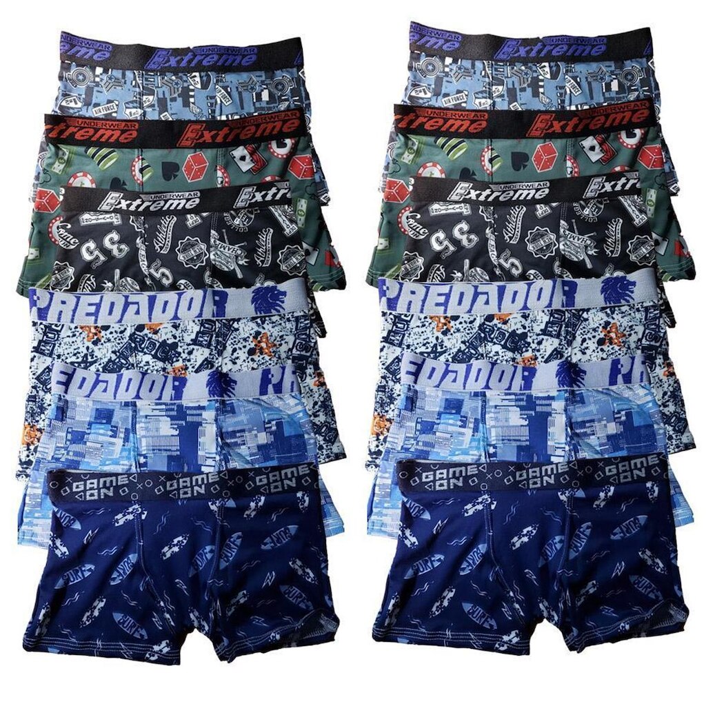 Kit 12 Cuecas Box Boxer Frishop Estampada Infantil
