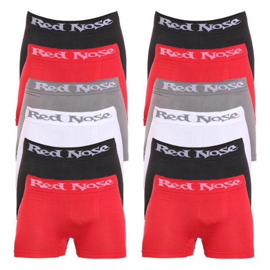 Kit 12 Cuecas Boxer Box Red Nose Masculina Revenda - Sortido Menor preço em Kit 12 Cuecas Boxer Box Red Nose Masculina Revenda - Sortido
