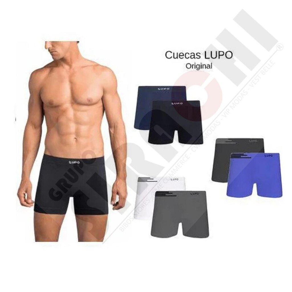 KIT 12 CUECAS BOXER SEM COSTURA MICROFIBRA LUPO 436