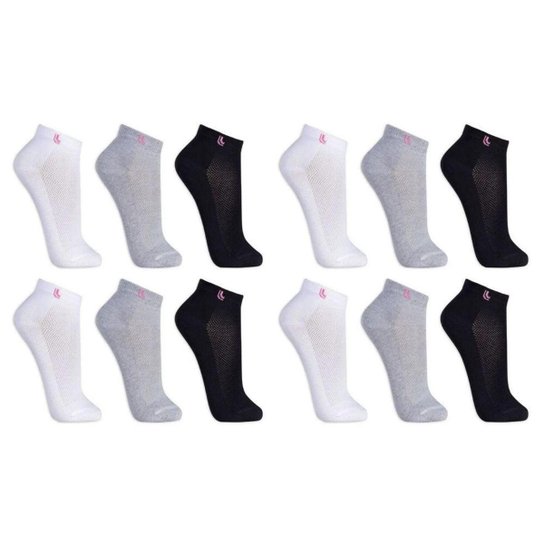 Kit 12 Pares De Meias Lupo Cano Curto Sport Feminino - Sortido Menor preço em Kit 12 Pares De Meias Lupo Cano Curto Sport Feminino - Sortido