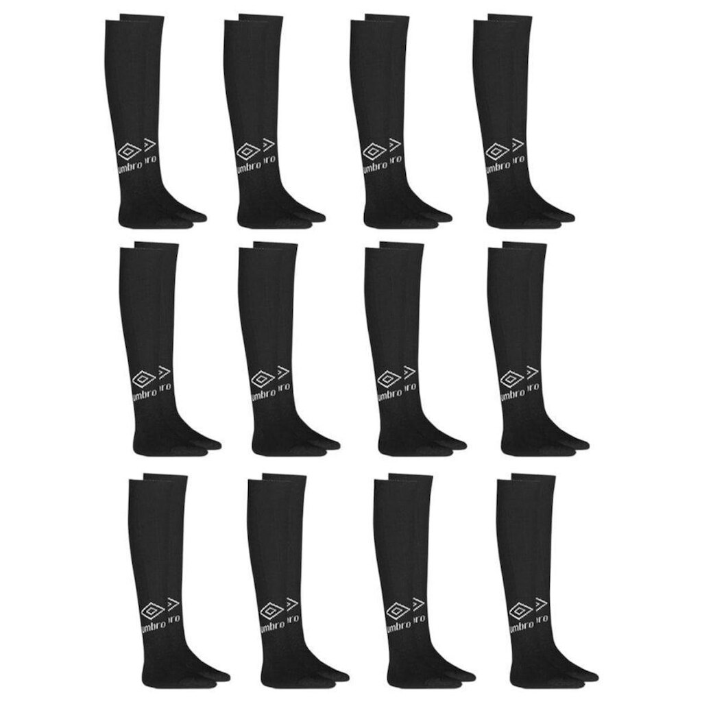 Kit 12 Pares de Meiões Umbro Classic Juvenil - Preto 34-38