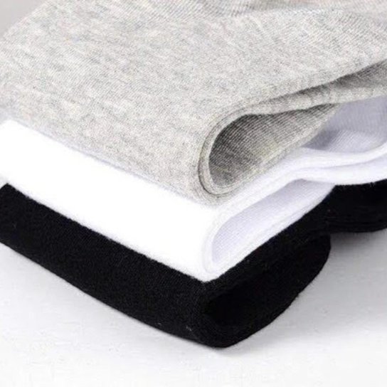 Kit 12 Pares Meia Algodão Soquete Cano Baixo Feminina Branca Preta 34-40 897