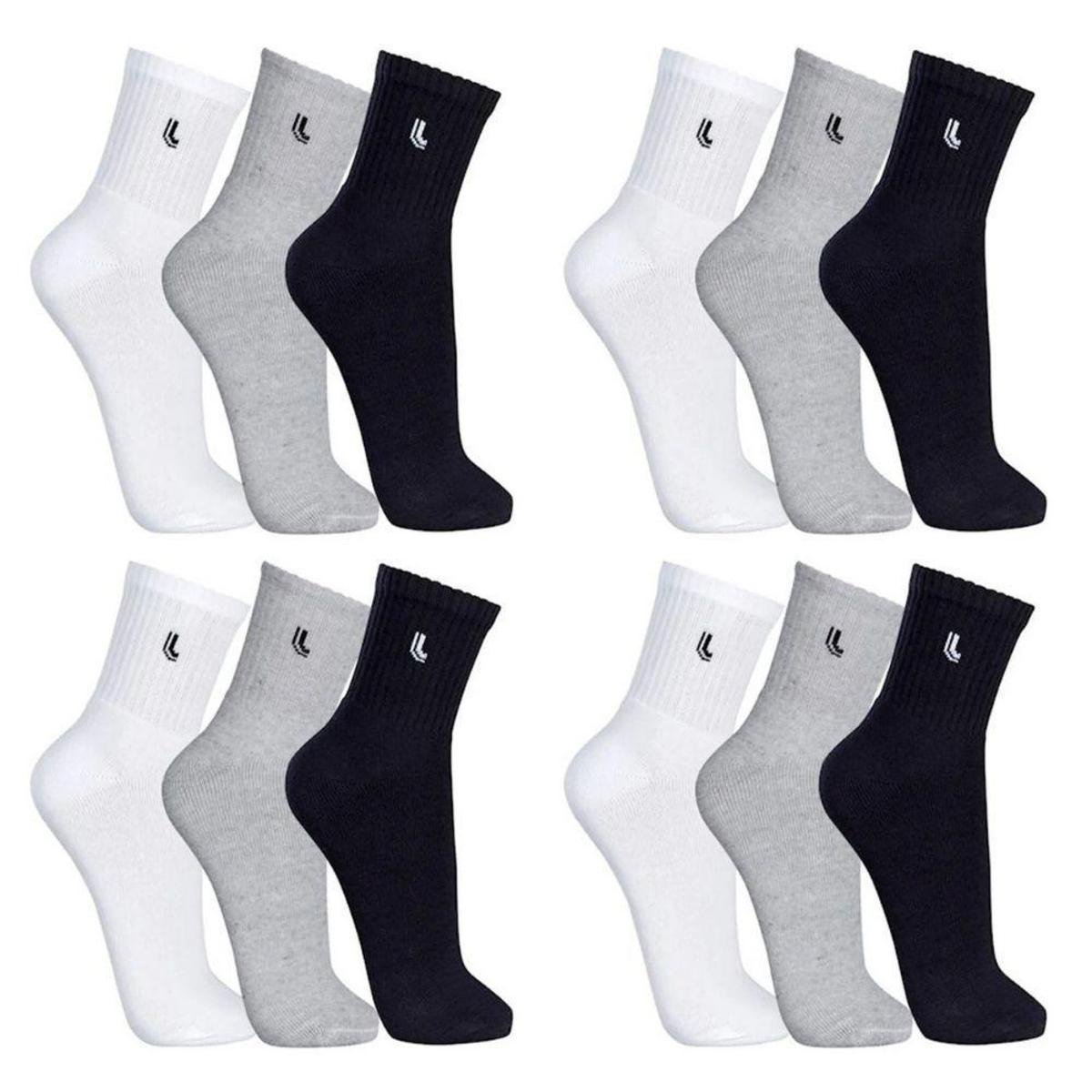 Menor preço em Kit 12 Pares Meias Lupo Cano Médio Walk