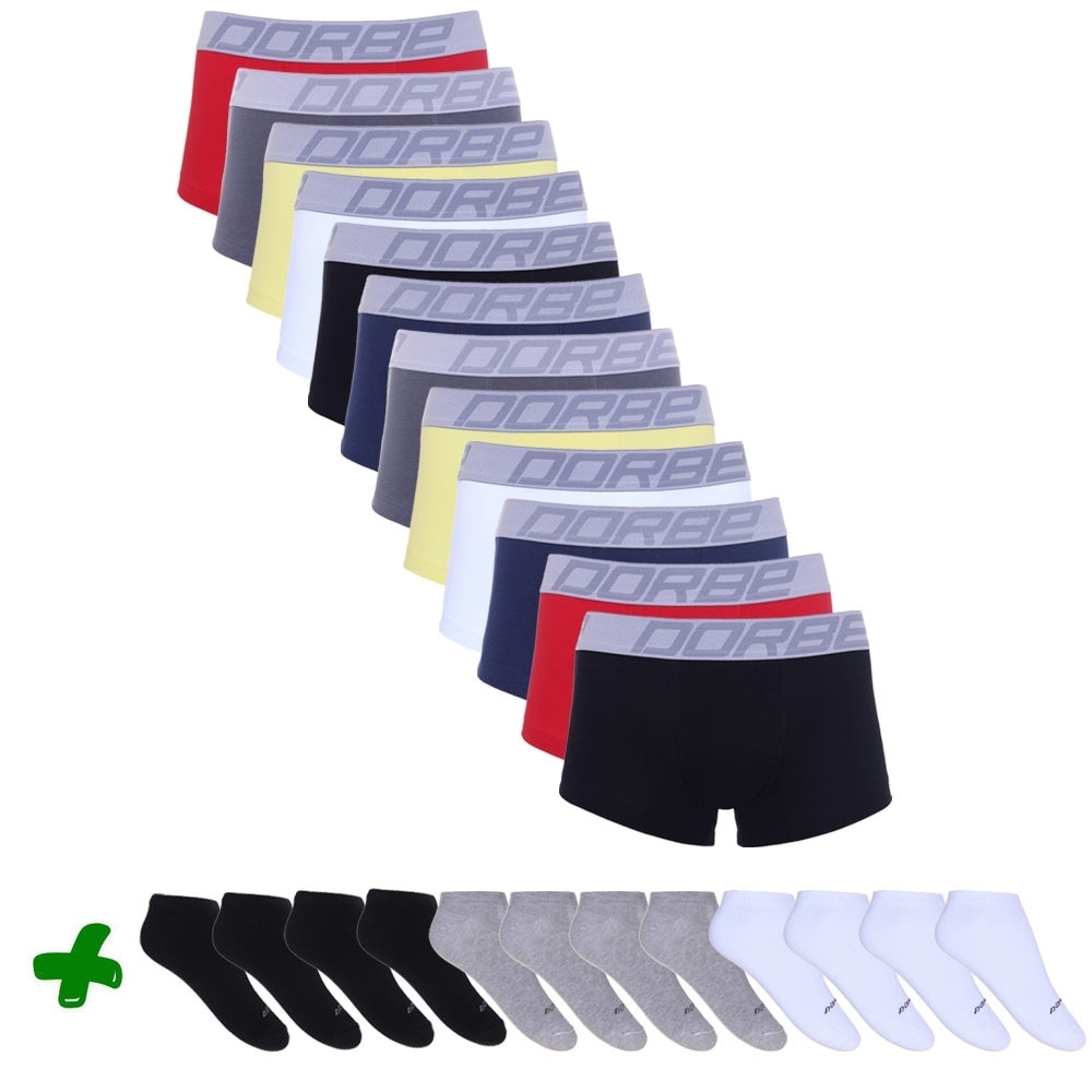 Kit 12 Sungões Dorbe + 12 Pares de Meia Soquete