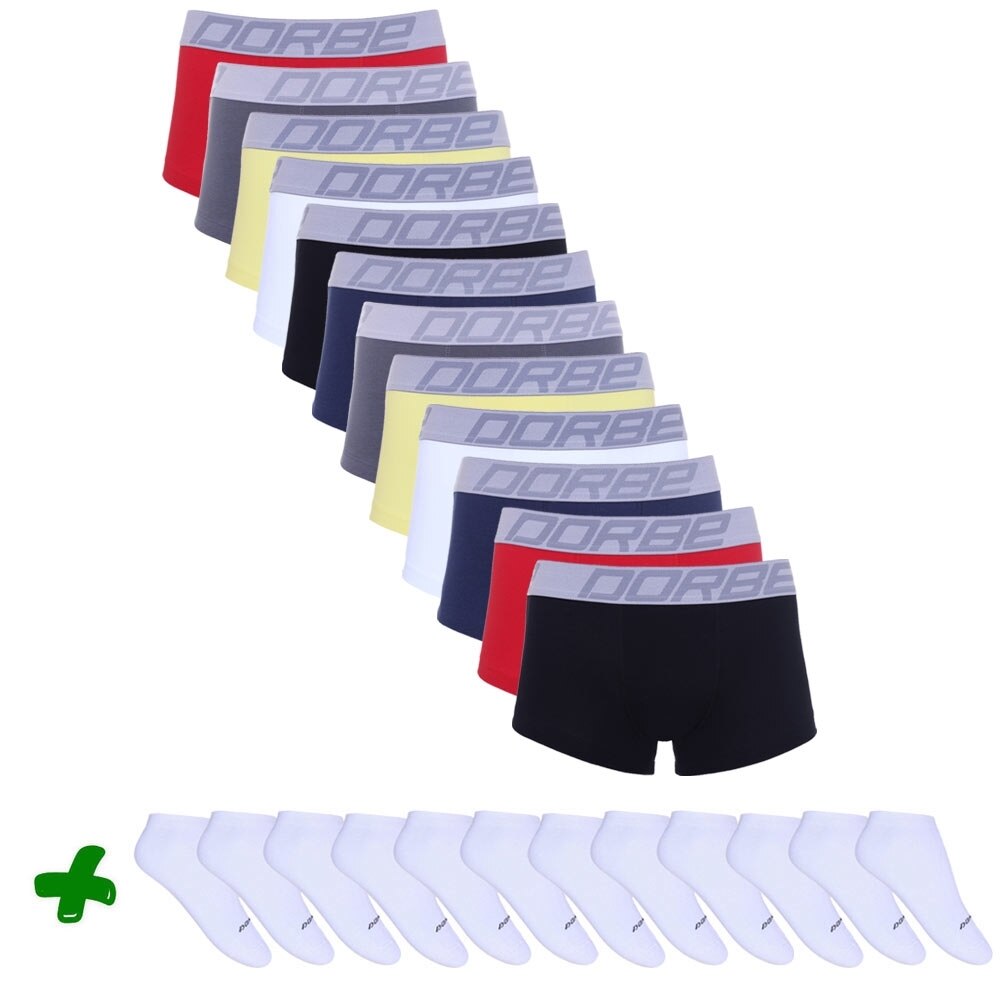 Kit 12 Sungões Dorbe + 12 Pares de Meia Soquete