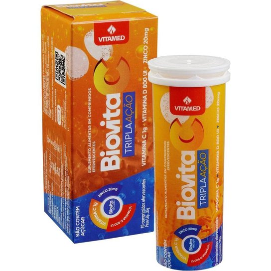 Kit 12 Vitamina C Efervescente Tripla Ação p/ Imunidade C D Zinco - Laranja Menor preço em Kit 12 Vitamina C Efervescente Tripla Ação p/ Imunidade C D Zinco - Laranja