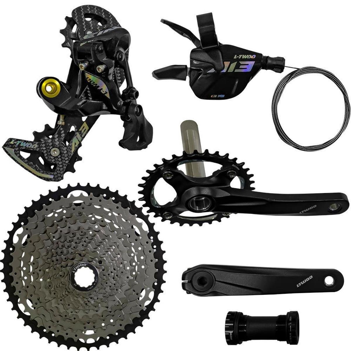 Kit 1X13 LTwoo A13 Cassete 11-52 Pedivela, Câmbio traseiro em