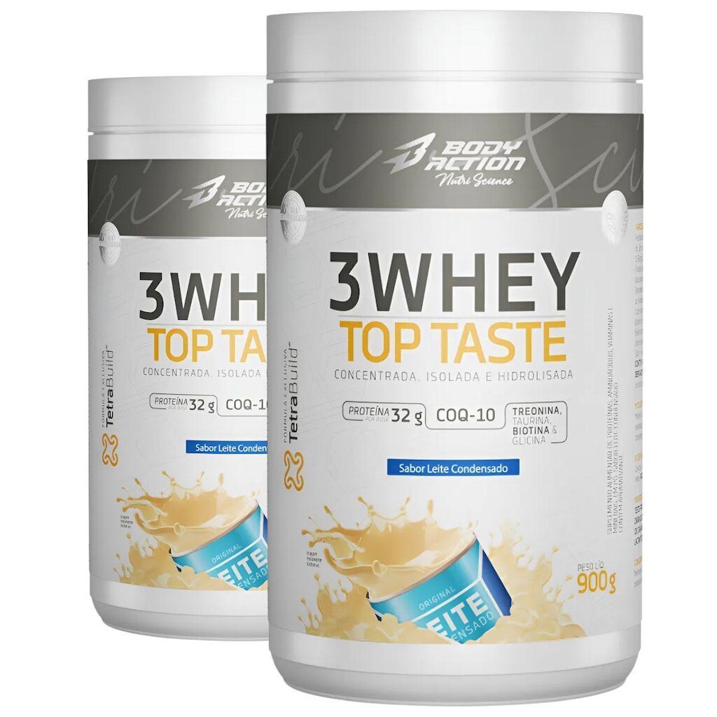 Kit 2 3Whey Top Taste 900g Concentrado Isolado Hidrolisada